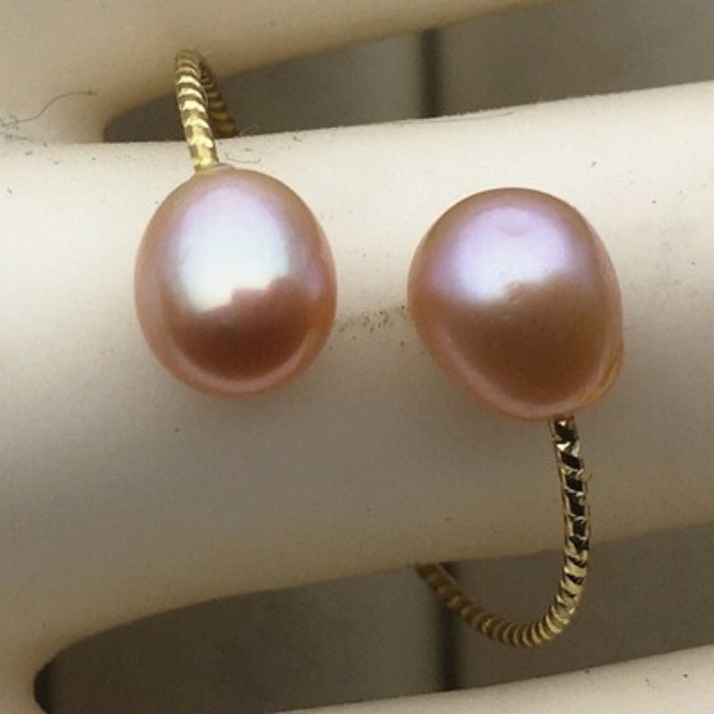 Handmade Purple Freshwater Pearl Adjustable Ring
